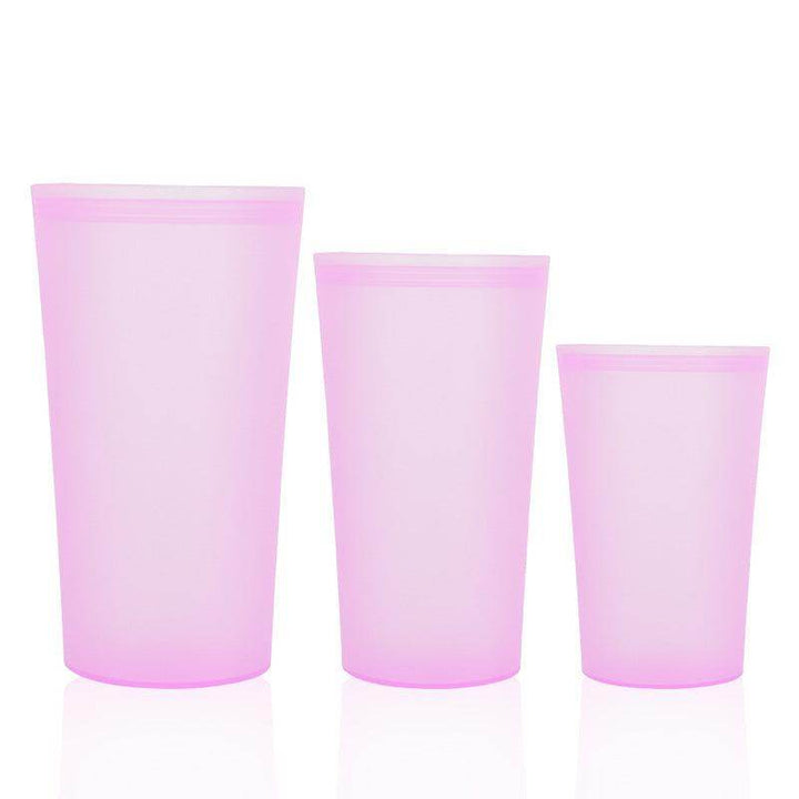 Reusable Clear Plastic Storage Cups - Set of 3 Sizes - ZEYTONCART