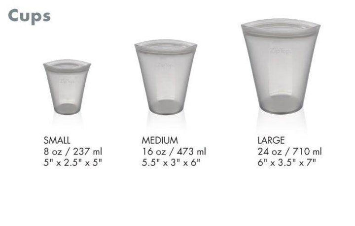 Reusable Clear Plastic Storage Cups - Set of 3 Sizes - ZEYTONCART