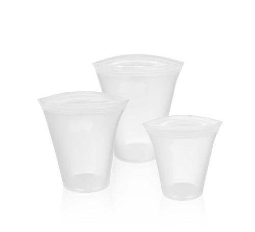 Reusable Clear Plastic Storage Cups - Set of 3 Sizes - ZEYTONCART